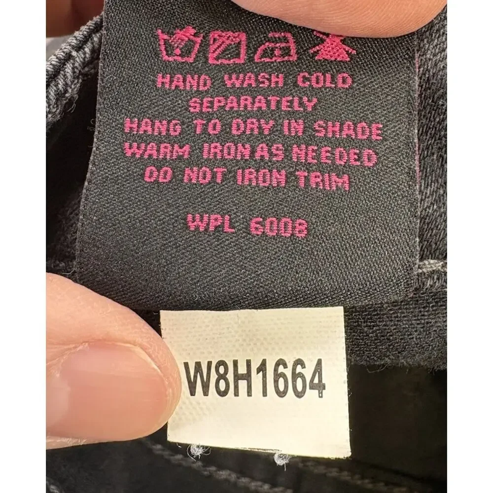 Women’s Rock & Roll Black Jeans High Rise Trouser Wide Boot Cut W29 X 34L - Picture 5 of 10